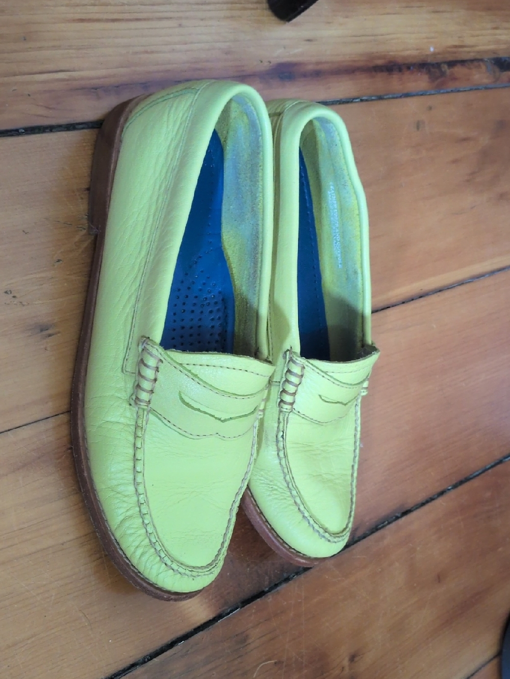 Cherry Yellow Bass Weejuns Loafers - Picture 2 of 8